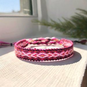 Pastel Grunge Boho Woven Bracelet